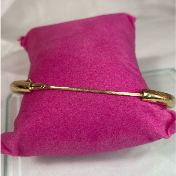 14K YELLOW GOLD vintage etched bangle bracelet REAL GOLD - Picture 10 of 17